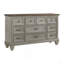 Ensemble de mobilier de chambre à coucher neuf tiroirs à finition grise et brune antique 1pc