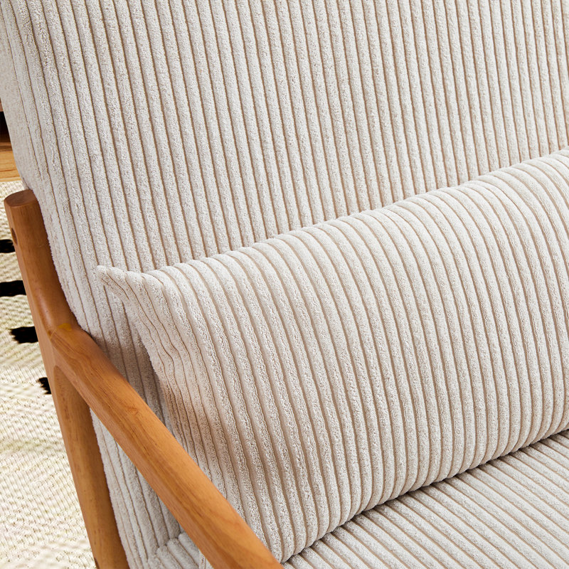 Chaise d'appoint rembourrée avec coussin lombaire (ensemble de 2), Polyester beige