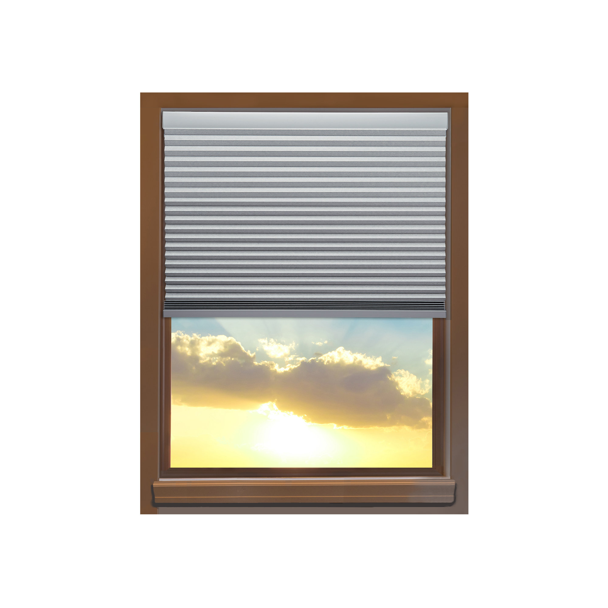 Custom Cordless 70" W Blackout Cellular Shade, Platinum, 42"L, 23"W
