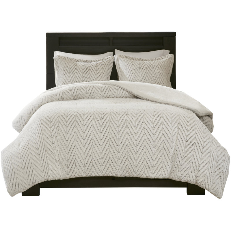 Ivory King Faux Fur Down Alternative Comforter Set