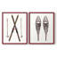Skis rétro - reproduction encadrée de qualité supérieure - prêt à être accroché - aucun clou requis - aucun clou requis-1791717497-1791717491