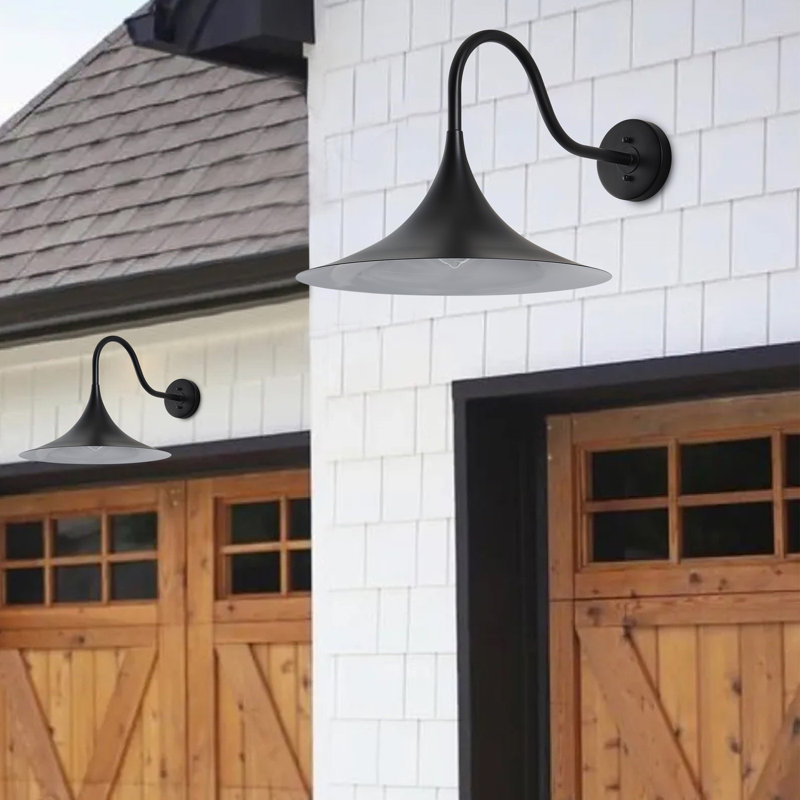 1-Light Oversize 19.69inch Gooseneck Industrial Lighting Fixture for Farmhouse Garage Patio