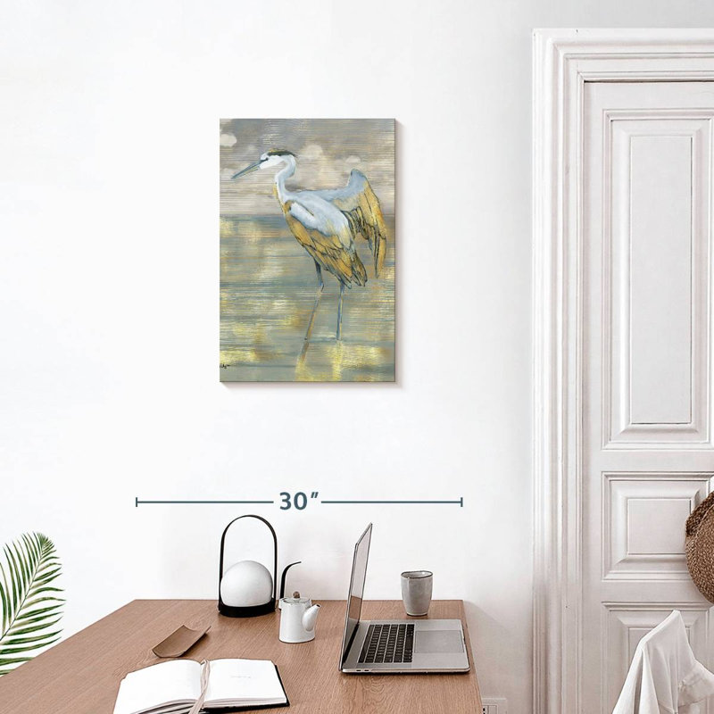 Brampt Golden Blue Heron, 24" H x 16" W