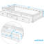 3 lits plateforme simple en bois massif - blanc pour un espace de vie confortable avec 3 tiroirs et une chambre douillette