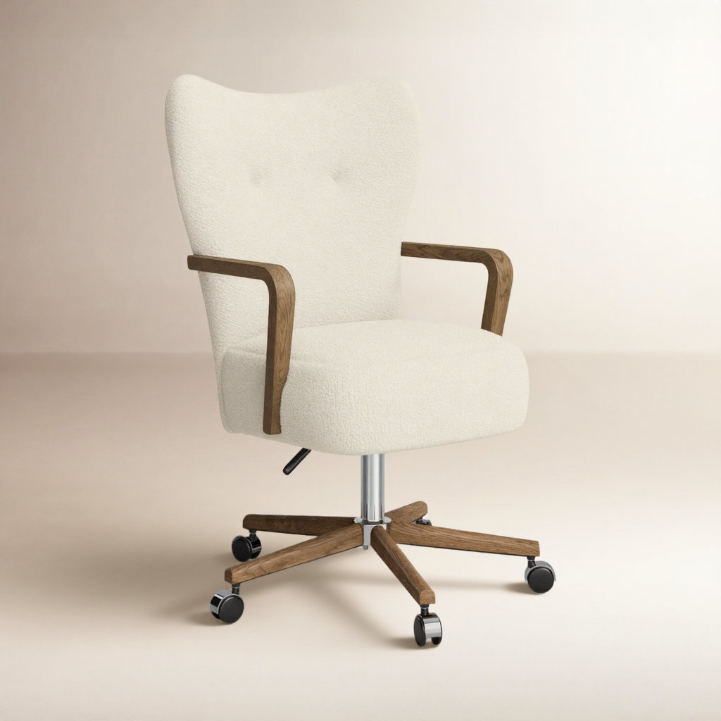 Billinghurst Swivel Office Chair, Sheepskin Natural