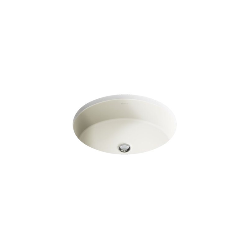 Verticyl Ceramic Oval Undermount Bathroom Sink with Overflow, Biscuit