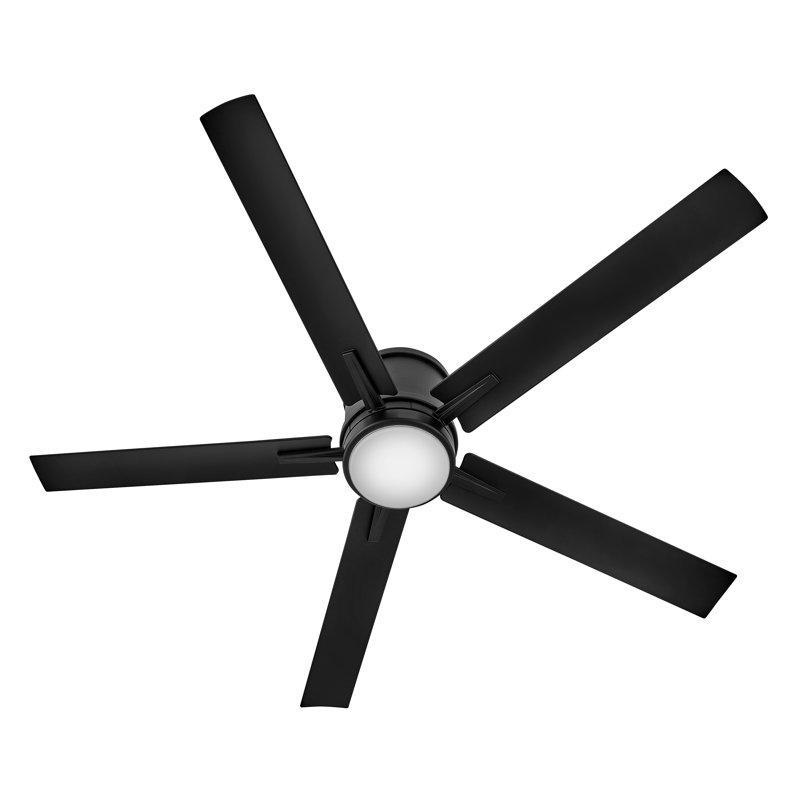 Vail Flush 52" Indoor/Outdoor Smart Ceiling Fan with Integrated LED + HIRO Remote, Matte Black