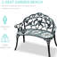 Banc d'extérieur en métal au look unique, pieds inclinés, largeur 21,25 po pour le porche, fabrication en aluminium coulé, poids de 22 lb