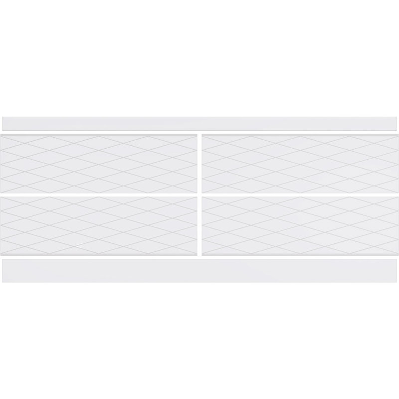 Linked Diamond PVC Wainscot Panelling Kit, 36" H x 94.5" W x 0.625" D
