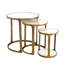 3 Piece Marble Top Nesting Table Set-Brass