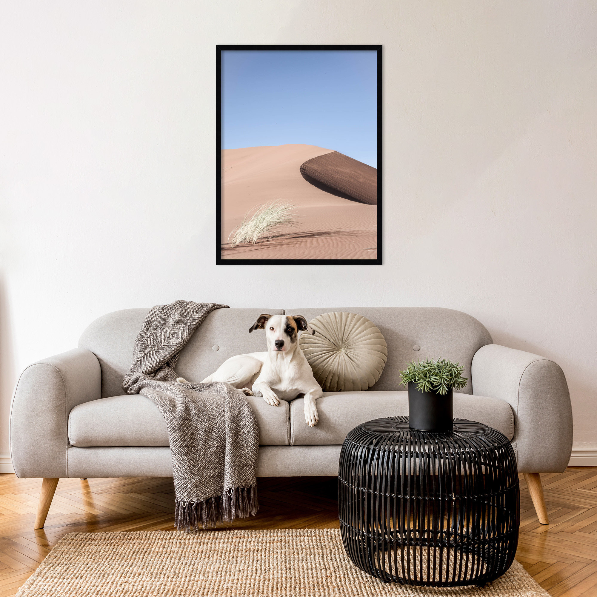 Namib Dune Two by Shot by Clint Wood Framed Wall Art Print, 33" H x 25" W, Black