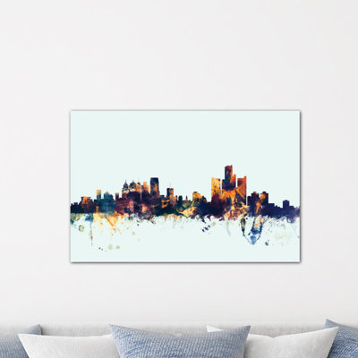 «Skyline Series: Detroit, Michigan, USA», reproduction d'art sur toile tendue