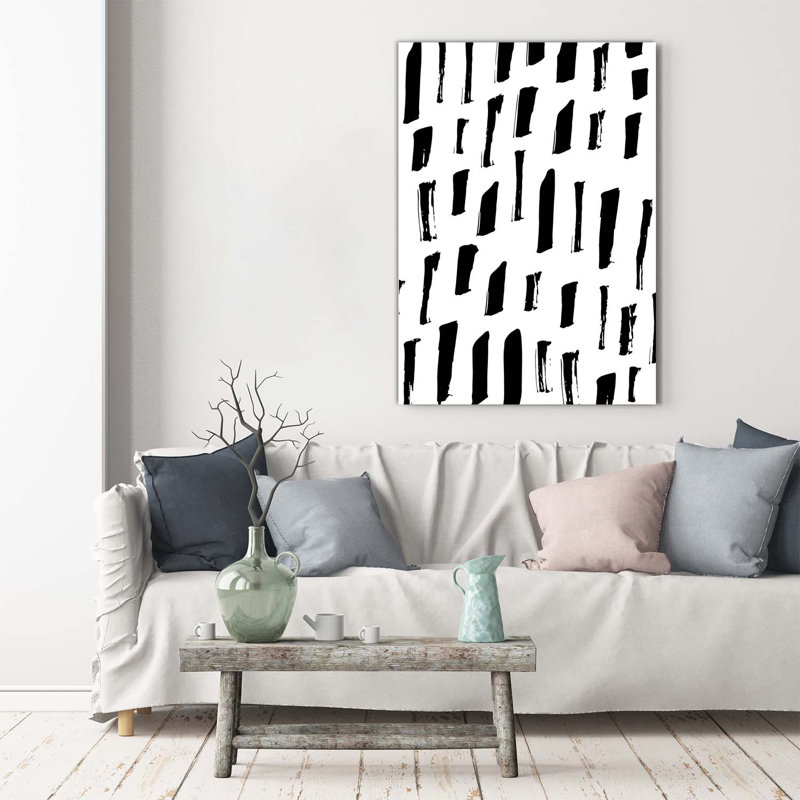 Black And White Spots - Wrapped Canvas Print