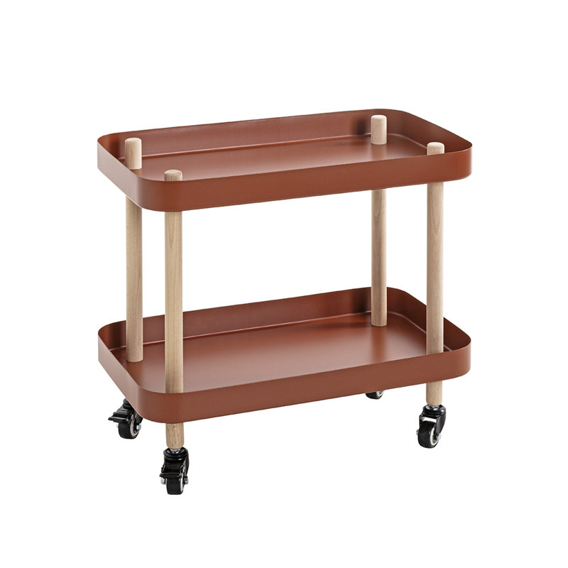 Side table on castors, Red