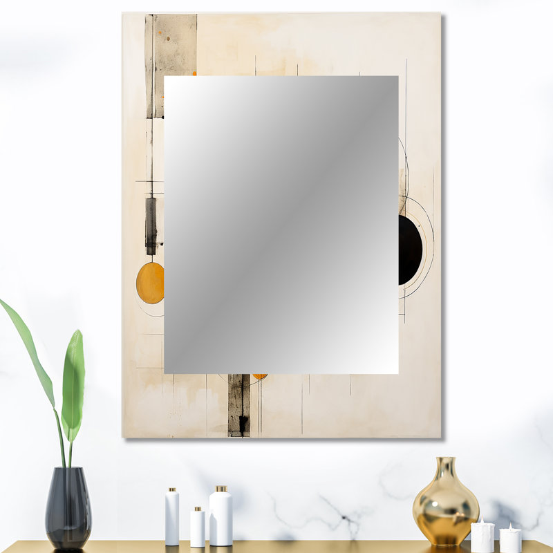A Sense Of Timelessness Aquarelle jaune noir - peinture abstraite, miroir mural décoratif, art moderne, 40 po x 30 po