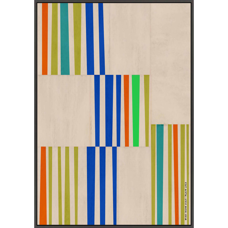Abstract Assembly 1 by Romina Gadler, Black Canvas Framed, 50" H x 35" W