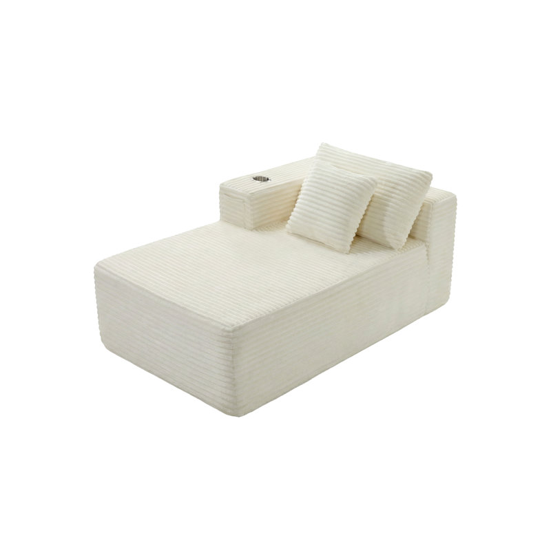 Canapé à compression de bout ouvert de style Boneless, Beige