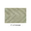 Tapis pour salle de bain touffeté à 100% coton Branston 1990 GSM avec envers antidérapant, certifié OEKO-TEX, lavable à la machine, motif à chevrons luxueux, tapis de salle de bain ultra doux et absorbant, rectangle 17 po x 24 po, sauge-795094808-795094802
