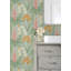 Jade and Pink Blooming Villa Peel and Stick Wallpaper-1110541607
