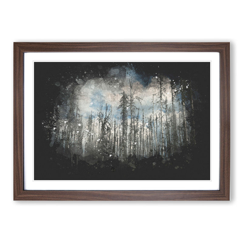 Winter Forest Vol.2 Paint Splash - Picture Frame Graphic Art, Walnut, 27cm H x 36cm W x 2cm D
