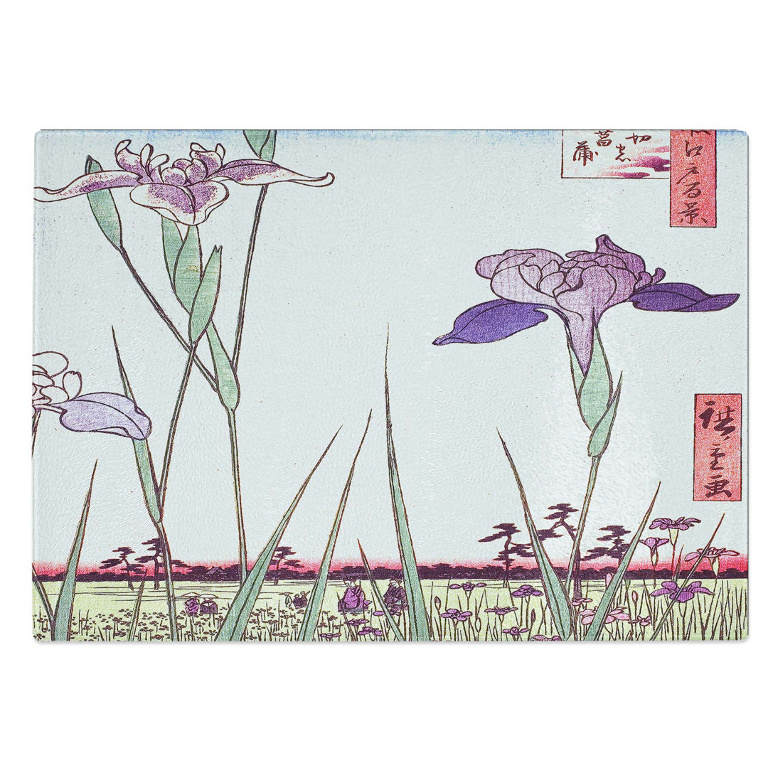 Glass Irises At Horikiri by Utagawa Hiroshige Chopping Board