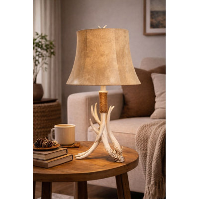 Lampe de table rustique ivoire