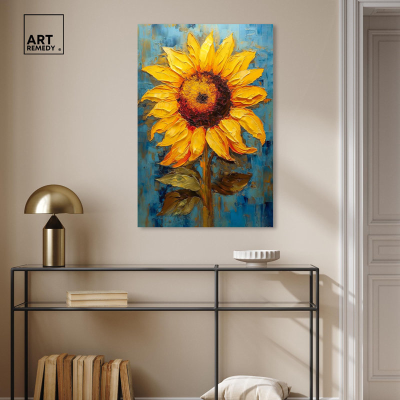 Impression sur toile tournesol impressionniste, Art Remedy, Toile tendue, H 36 po x l 24 po