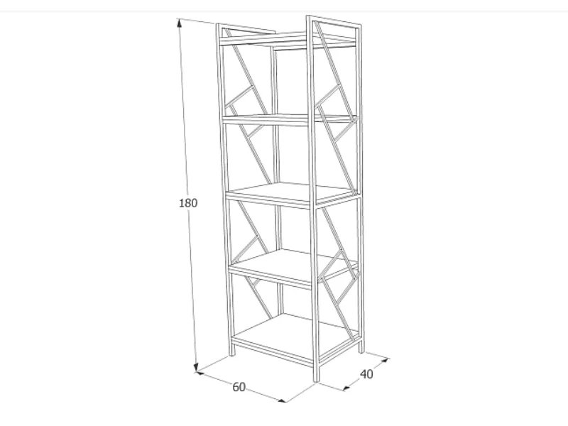 Coverly 60cm W Etagere Bookcase, 180" H x 60" W x 40" D