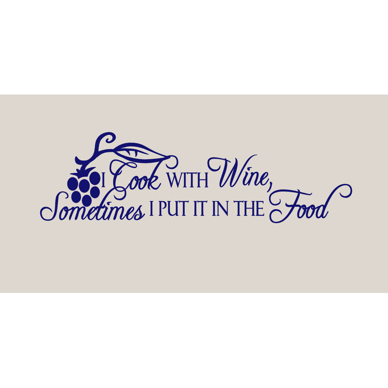 Adhésif décoratif Charleson I Cook with Wine, Bleu marine