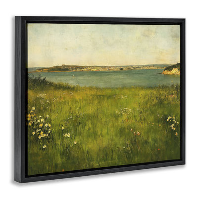 Cadre flottant paysage de lac turquoise, design par Petal Prints Design