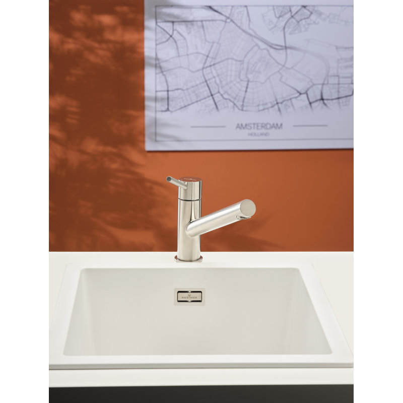 Amsterdam Single Bowl Inset Kitchen Sink, Pewter