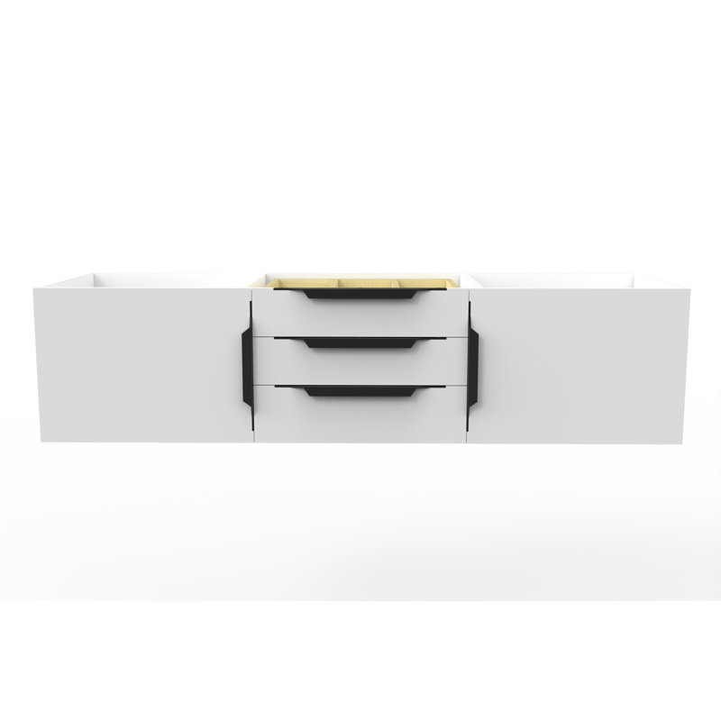 Base de meuble-lavabo mural 60 po Alpine, Blanc / noir