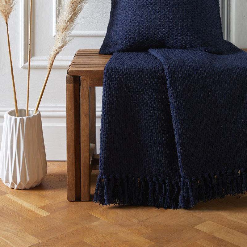 Hermbusche Throw Blanket, Navy, W130 x L180cm