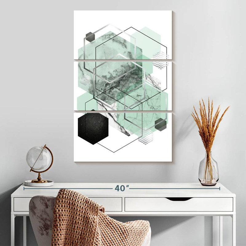 Avery Mint Geometric II, 32" H x 20" W