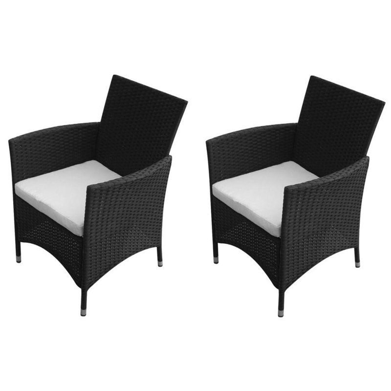Chianna Patio Dining Armchair with Cushion, Black