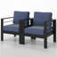 Ensemble de 2 fauteuils de patio en aluminium toutes saisons de 28 po avec coussins-29762295-29762289