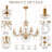 39.4" Retro 8-Head Crystal Adjustable Chain Chandelier for High-Ceiling SpacesChandelier