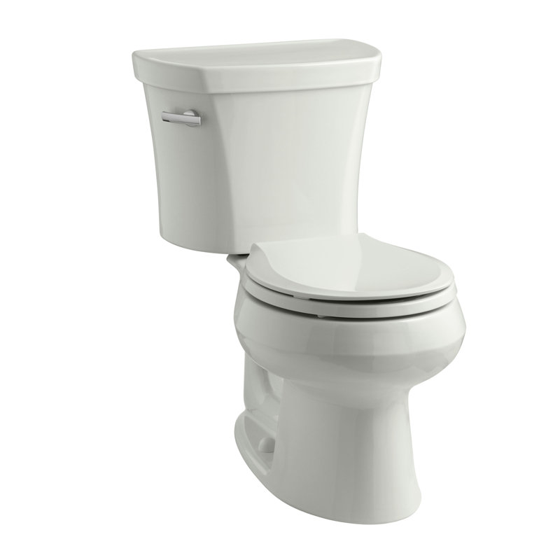 Wellworth 1.28 GPF (Water Efficient) Round Two-Piece Toilet  (Seat Not Included), Dune, Left-Hand