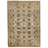 Hand Knotted Wool Area Rug in Light Blue And Ivory