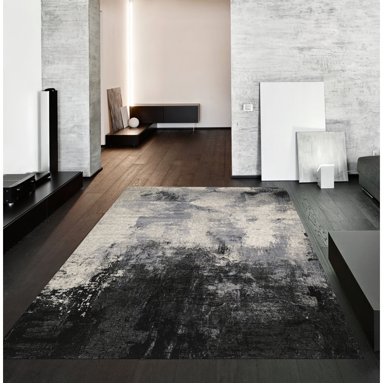 Kelson Abstract Charcoal/Grey Indoor Area Rug