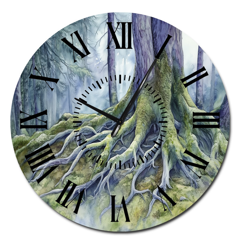Horloge murale ancienne en métal Roots, Surdimensionné