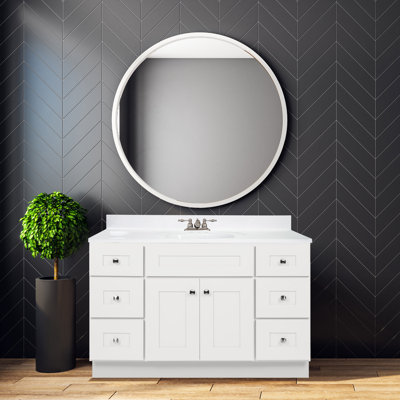 Brookings 48 Inch Bathroom Vanity, Shaker, Solid Wood, Fully Assembled, Sherwin Williams – Design House, 215798