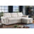 3 Beige Chenille Sectional With Reversible Sleeper And Socket Storage,