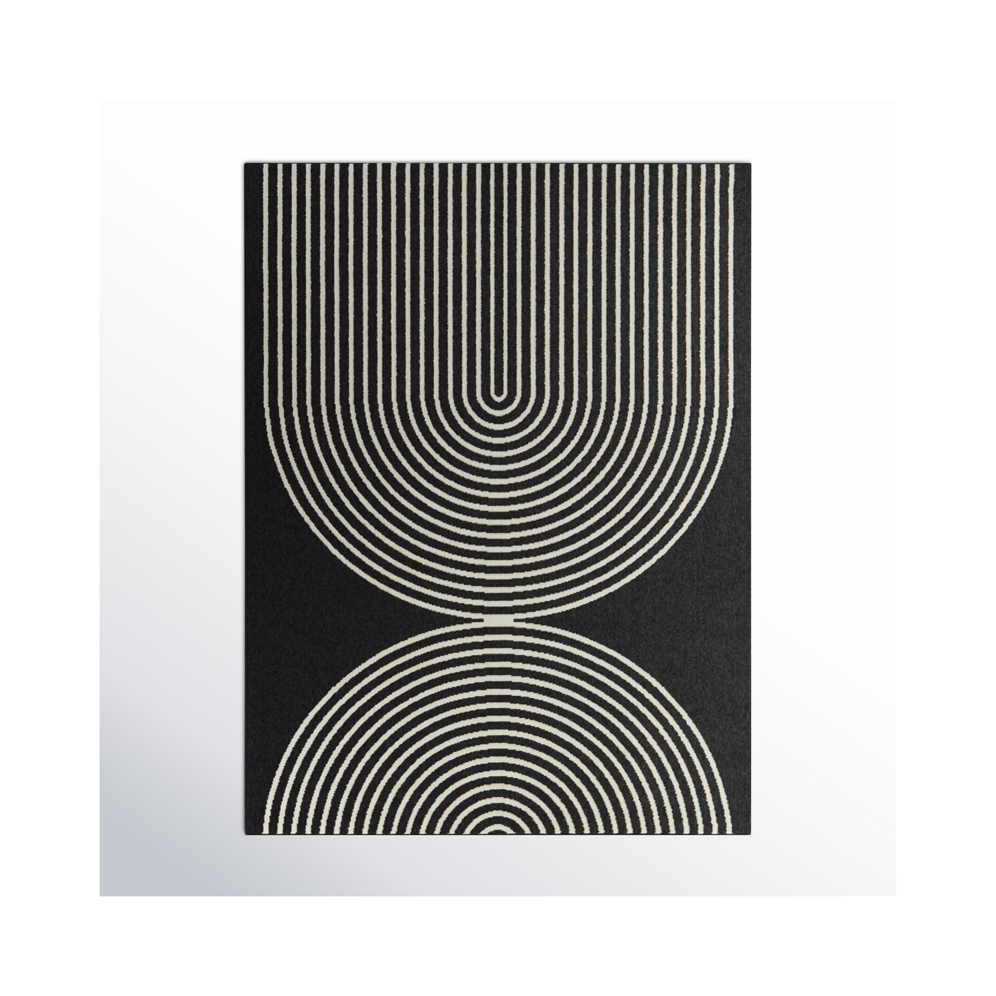 Sophia Black Indoor/Outdoor Rug, Rectangle 7'10" x 10'