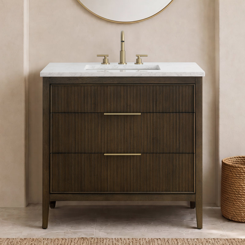 Emma 36" W Single Vanity, Chestnut Brown