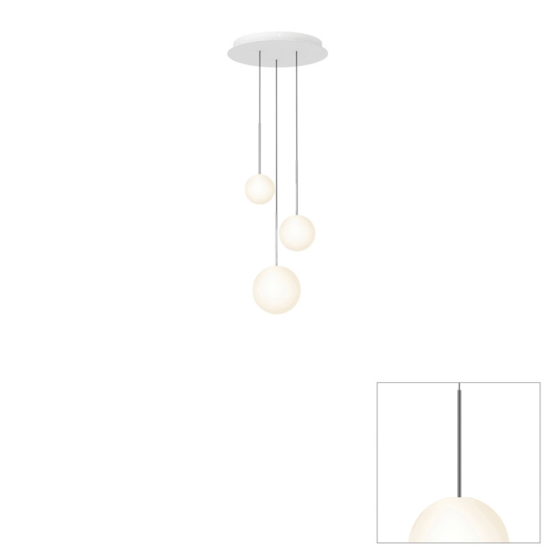 Lustre suspendu sphère Bola, H 109 po x l 17 po x P 17 po, Bronze industriel