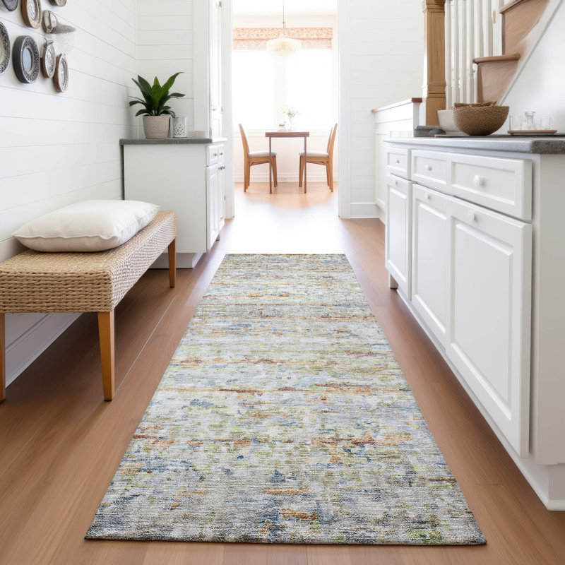 Premium Machine Washable Ducote AMF1127 Stripes Rug, Runner 2'3" x 7'6"