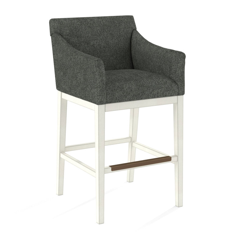 Upholstered Stool, Applause Porpoise, White