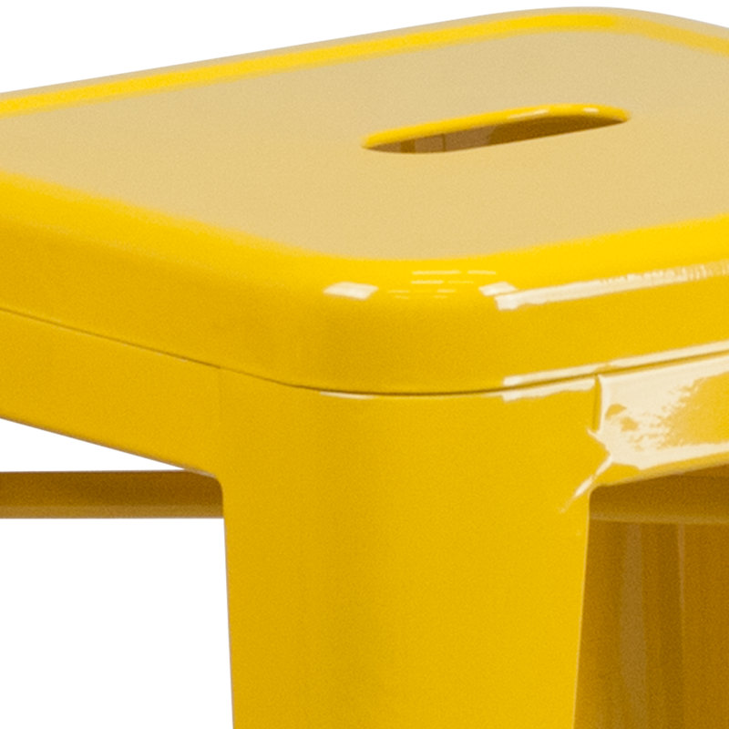 Tabouret Nieva, Jaune lustré, Tabouret de comptoir (siège d’une hauteur de 24, 1