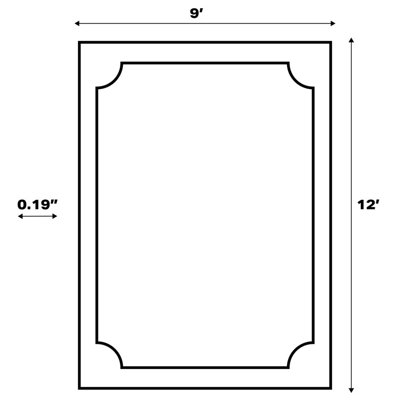 Tapis noir / crème Aveiro, Rectangle 9 pi x 12 pi